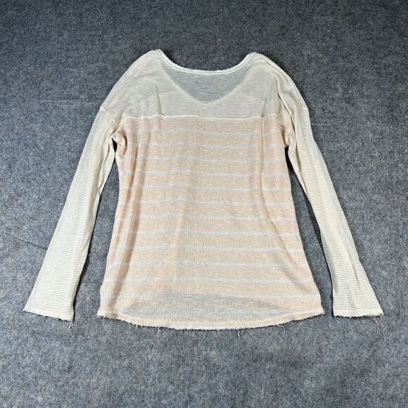 Free People We The Free Sweater Womens Medium V-Neck Pullover Lightweight Beachy - Picture 6 of 7